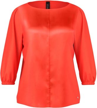 Marc Cain Feminine Blouse in Pure Silk - Dames - Blouses - Rood - M - Overhemden