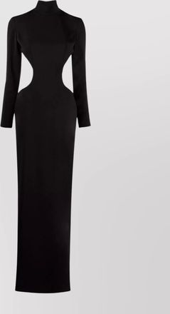 M&ocirc;not silk crepe long dress slits