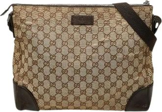 Gucci Pre-owned Cross Body Bags, female, Beige, Size: ONE SIZE Pre-owned GG Canvas PVC Shoulder Bag