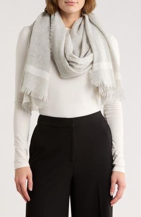 Vince Wool & Cashmere Stripe Scarf in Grey at Nordstrom Rack