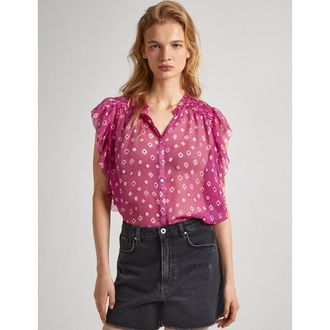 Pepe Jeans London Blouse met volants, zonder mouwen