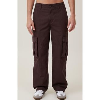Cotton On Mens Baggy Cargo Pant in Dark Chocolate Ripstop at Nordstrom, Size 30
