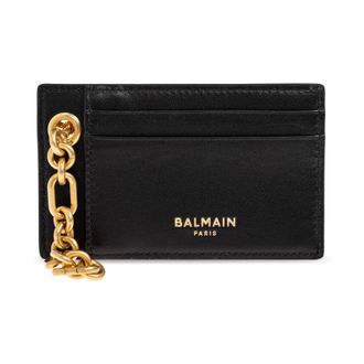 Balmain Wallets & Cardholders, male, Black, Size: ONE SIZE Card Holder With Chain
