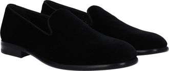 Dolce & Gabbana Mens Black Velvet Slip-On Loafers