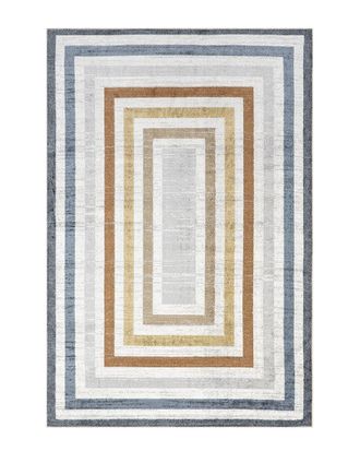 nuLOOM Nuloom Alienor Spinclean Striped Machine Washable Polyester Rug