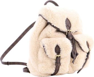 Louis Vuitton Beige Shearling & Monogram Canvas Lv Ski (Authentic Pre-Loved)