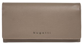 Bugatti Geldb&ouml;rse BUGATTI MIRA, Damen, grau (taupe), Leder, leicht gl&auml;nzend, unifarben, Kleinlederwaren Geldb&ouml;rse, echt Leder