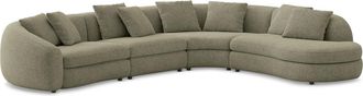 Castlery Fable Extended Chaise Sectional Sofa Right Facing Customized, Performance Classic Twill Moss, Spill Resistant, Ultra Deep Seats for Castlery