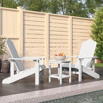 vidaXL Sillas De Jard&iacute;n Adirondack Con Mesa Blanca Hite