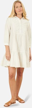 Yumi Cotton Flower Tunic Dress in White at Nordstrom, Size 10