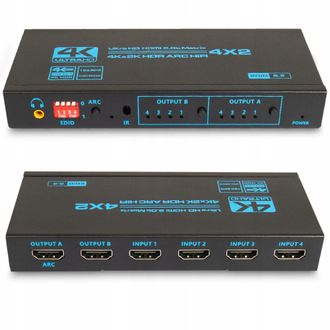 OEM Matriz Hdmi 2.0 4x2 Switch 4k60hz Hdcp 2.2 Hdr Arc