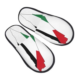 Generic Palestine Flag Map Unisex House Shoes Lightweight Shoes Warm House Slippers For Bedroom Indoor Winter M