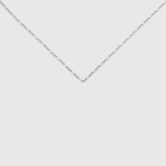 Monica Vinader Sterling Silver Textured Link Chain Necklace 16