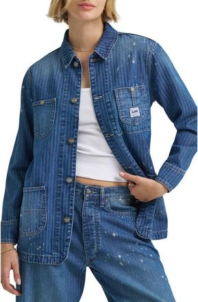 Lee Bleach Splatter Herringbone Denim Chore Jacket in Dream Of Me at Nordstrom, Size X-Small