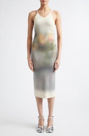 Maison Margiela Print Cotton Rib Sweater Dress in Ecru at Nordstrom, Size X-Small