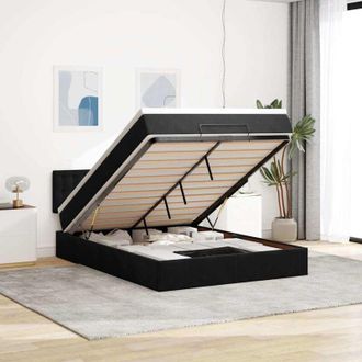 vidaXL Vidaxl - Estructura Cama Otomana Colch&oacute;n Terciopelo Negro 140x200cm