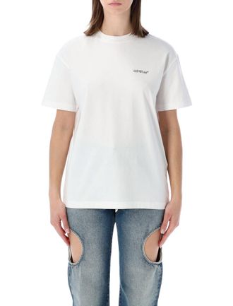 Off-white White Crew Neck Logo T-Shirt
