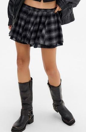 BDG Check Cotton Miniskirt in Grey at Nordstrom Rack, Size X-Small
