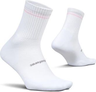 Feetures High Performance Max Cushion Quarter Tall Sock MoistureWicking Athletic Socks in Petal Stripe at Nordstrom, Size Medium