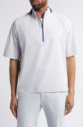 Johnnie-O Stealth Stowable Short Sleeve Pullover Rain Jacket in Light Gray at Nordstrom, Size Medium