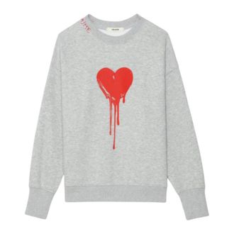 Zadig&Voltaire Hoodies & sweatvesten, Dames, Grijs, S, Katoen, Oscar Sweatshirt