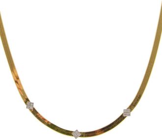 Meshmerise 18K Over Silver 0.06 Ct. Tw. Lab-Grown Diamond Necklace