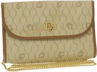 Dior Pre-owned Vintage Canvas Schoudertas - Dames - Vintage Schoudertas - Beige - ONE Size - Vintage