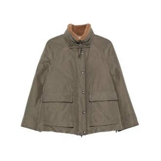 Brunello Cucinelli Jack met schapenvachtkraag - Dames - Zomerjassen - Groen - S - Jassen
