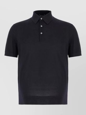 Ermenegildo Zegna short sleeve polo collar ribbed hem shirt