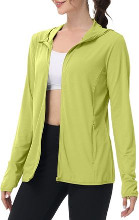 Generic Womens Zip Up Hoodies Summer Running Jacket Sun Protection Hooded Quick Dry Jacket with Pocket Lightweight Athletic Slim Fit Hoodies Long Sleeve Top S