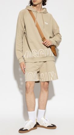 Moschino Logo Sweat Shorts, Mens, Beige