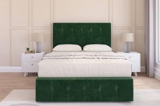 Sloomy Cambridge Plush Divan Set 2 Drawers - 54 Headboard-12 Footboard in Emerald | Size: Single