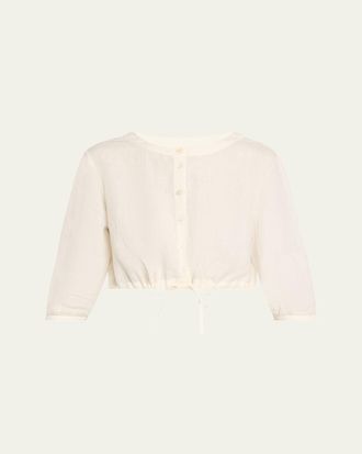 Emporio Sirenuse New Jinny Linen Crop Blouse