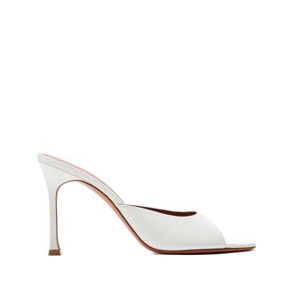 Amina Muaddi Alexa 95 - Dames - Schoenen - Wit - Maat: 39 EU Leer