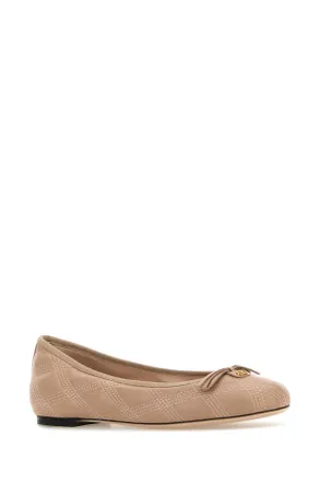 Valentino Garavani Womens Powder Pink Leather Ballerinas Rosecannelle Ballerine Flat Shoes