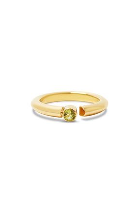 Argento Vivo Stone Bypass Ring in Gold /peridot at Nordstrom, Size 8