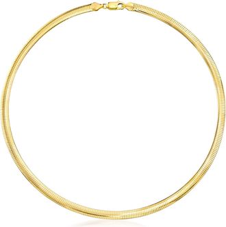 Ross-Simons Italian 6mm 18kt Gold Over Sterling Omega Necklace