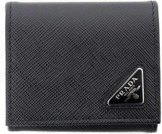 Prada Black Saffiano Triangle Coin Purse/Coin Case (Pre-Owned)