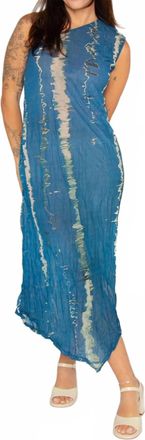 Esth&eacute; One Shoulder Crinkle Dress In Water Reflection Print