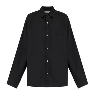 Fear of God Casual Shirts, male, Black, Size: 2XL Cotton Canvas Overshirt