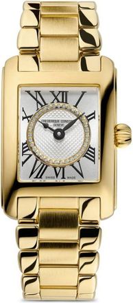 Frederique Constant Classics Carr&eacute;e Ladies 30mm - women - Yellow Gold Plated Stainless Steel/Diamond - OS - White