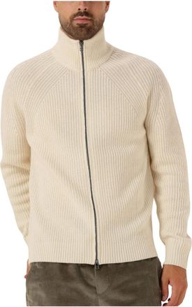 For&eacute;t Ecru Wool Zip Knit Sweater - Heren - Vesten - Beige - M - Truien & Vesten