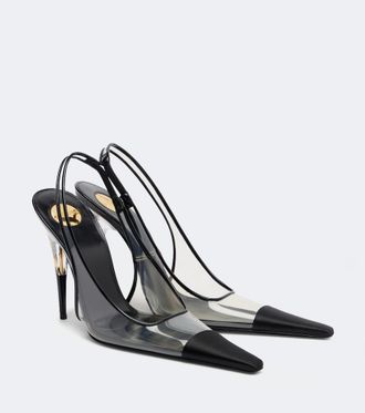 Saint Laurent Salones destalonados Romy con sat&eacute;n