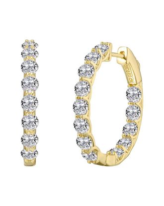 Rachel Glauber Plated Cz Hoop Earrings
