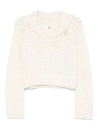 Ermanno Scervino V-neck cropped sweater - Neutrals