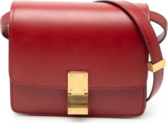 Celine Pre-owned Cross Body Bags, female, Red, Size: ONE SIZE Pre-owned Leather Shoulder Bag