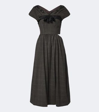 Simone Rocha Prince of Wales check wool midi dress