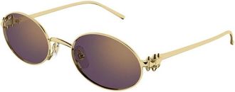 Cartier Ct 0644S 002 Zonnebril - Dames - Zonnebrillen - Geel - 52 MM - Accessoires