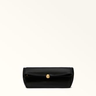 Furla Sfera Soft Clutch M Nero Black Verona Calf Leather Woman