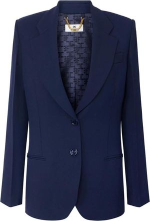 Elisabetta Franchi Flowing Gabardine Jacket - Dames - Blazers - Blauw - XS - Jassen
